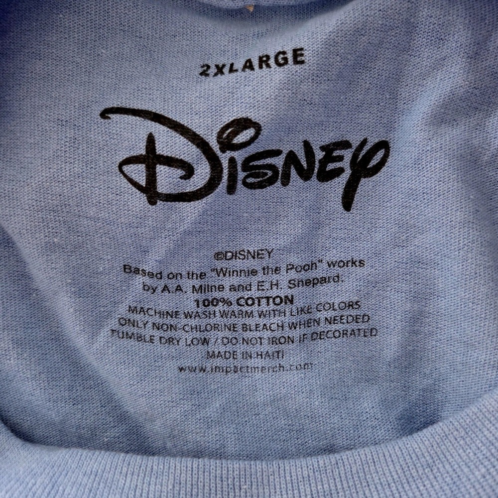Disney Eeyore Graphic T-Shirt Light Blue Winnie the Pooh Cotton 2XL - Picture 3 of 3